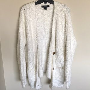 ☀️Forever 21 white fluffy cardigan